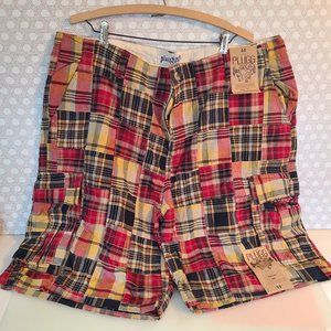 COPY - PLUGG JEAN CO Mens 100% Cotton Cargo Shorts #476116 Size 44 Red Plaid